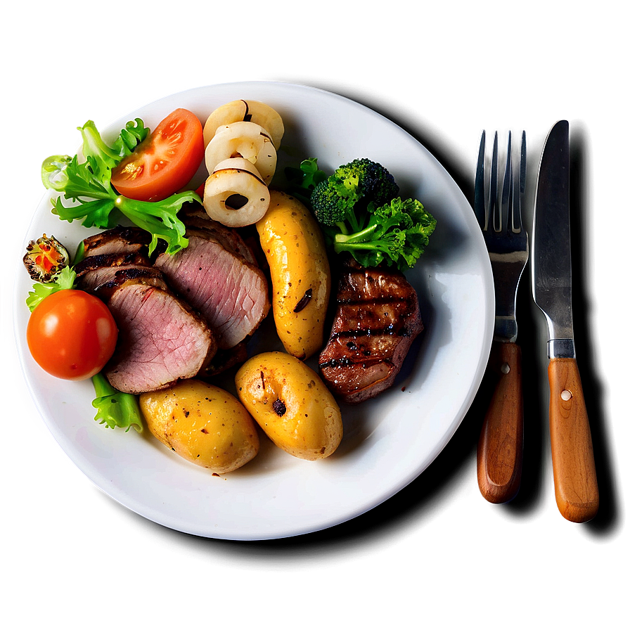 Plate Of Food With Meat Png Tfc24 PNG image