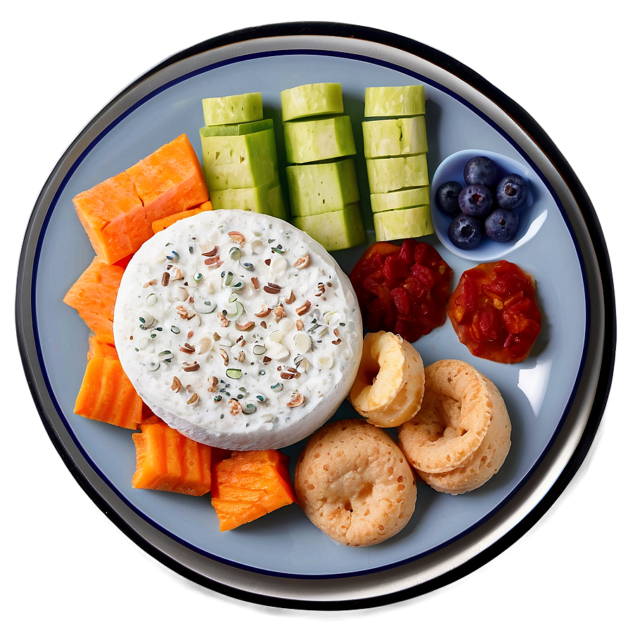 Plate Of Food With Snacks Png 06262024 PNG image