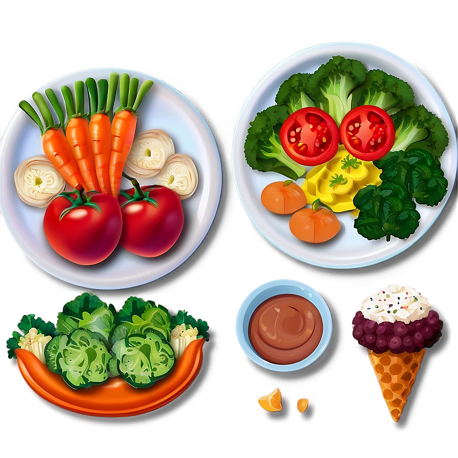 Plate Of Food With Vegetables Png 66 PNG image