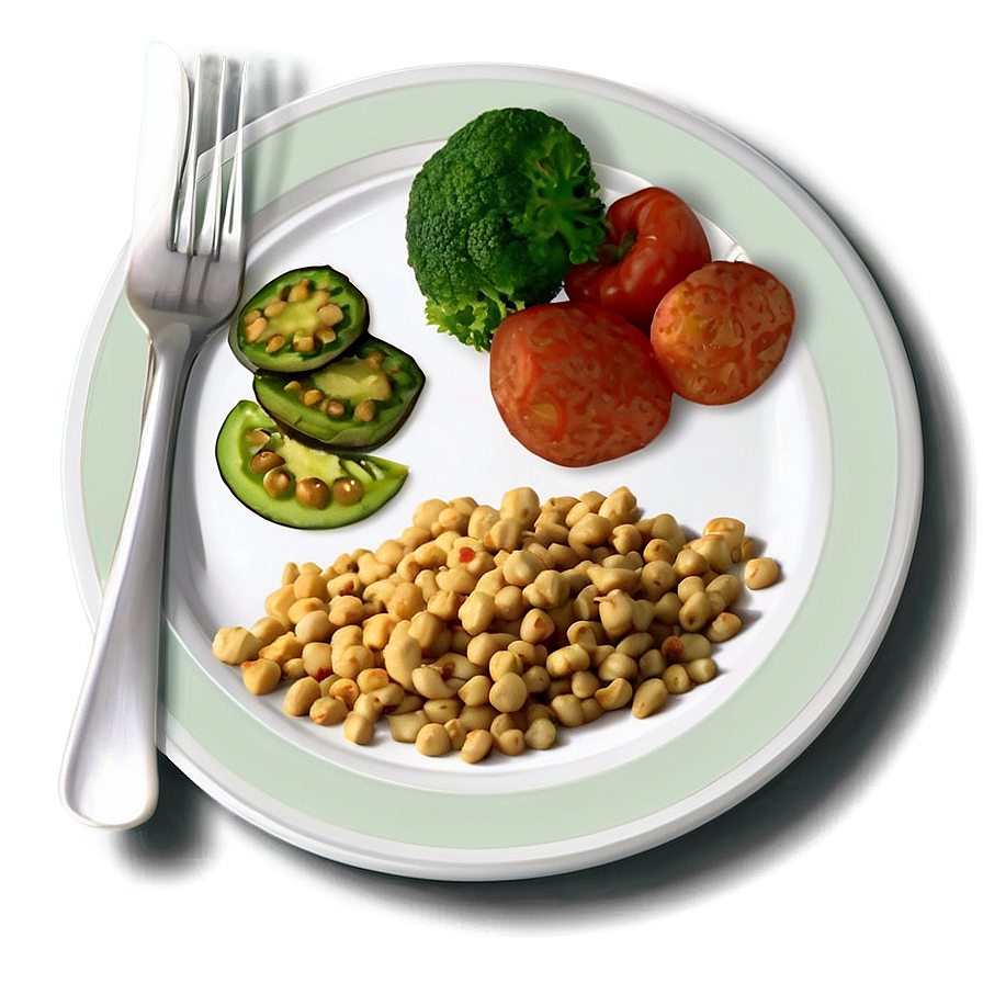 Plate Of Vegan Food Png 06262024 PNG image