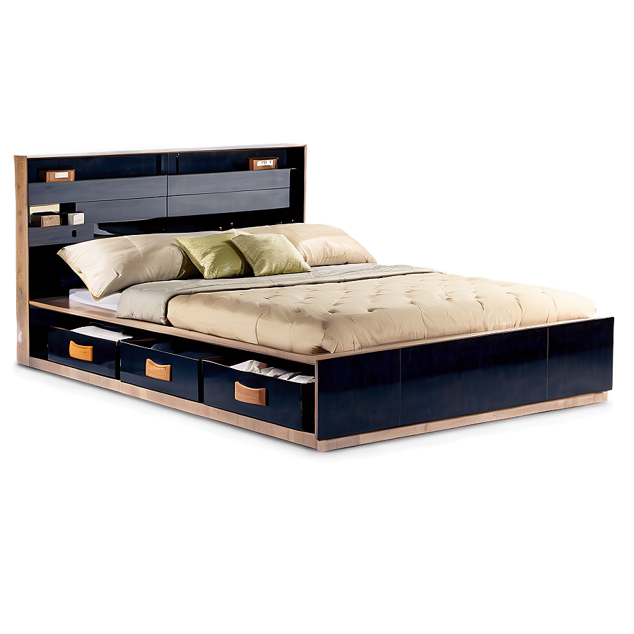 Platform Bed With Storage Png 06282024 PNG image