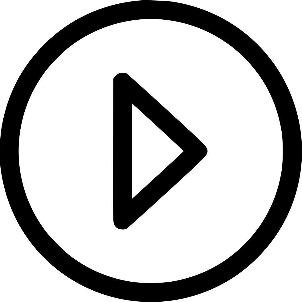 Play Button Icon Blackand White PNG image