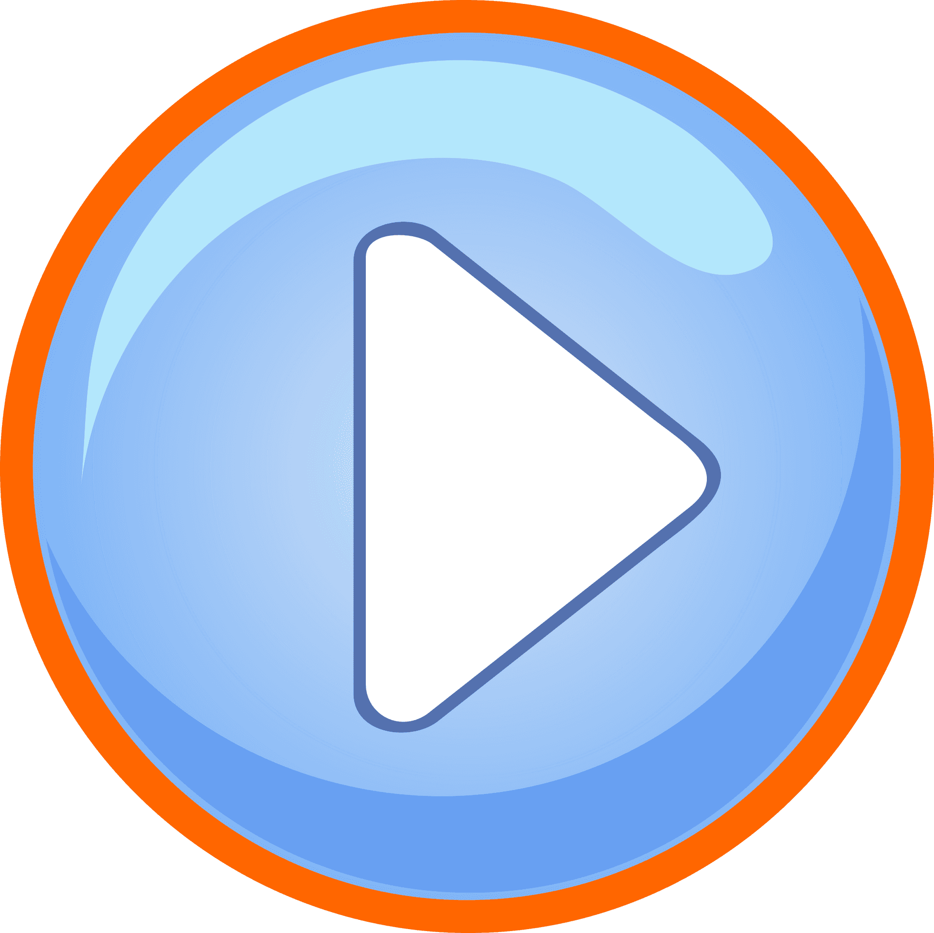 Play Button Icon_ Blue Background PNG image