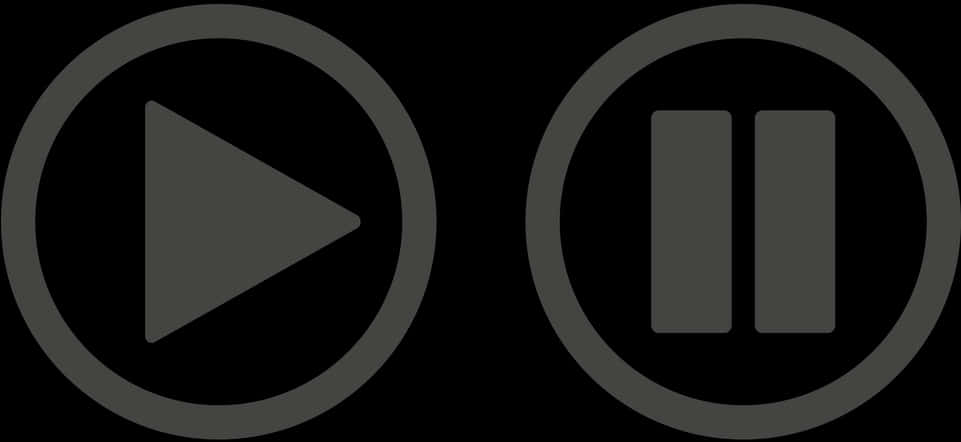 Play Pause Buttons Black Background PNG image