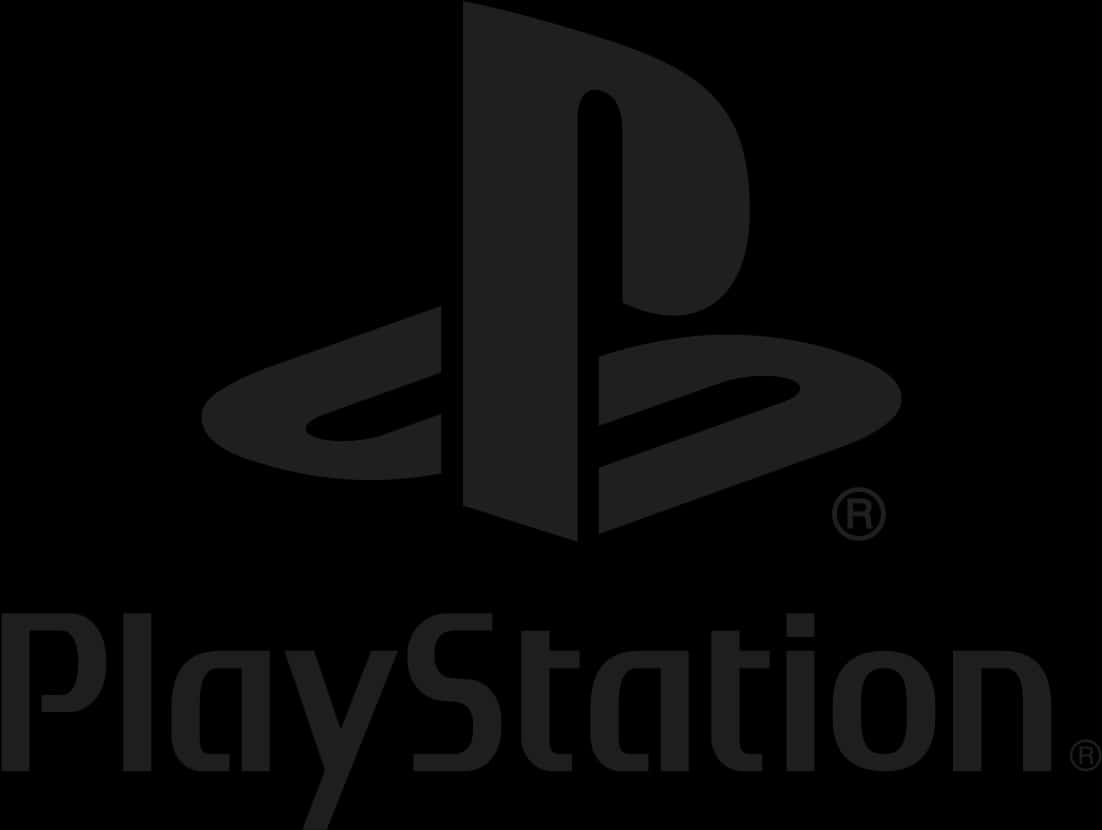 Play Station Logo Blackand White PNG image