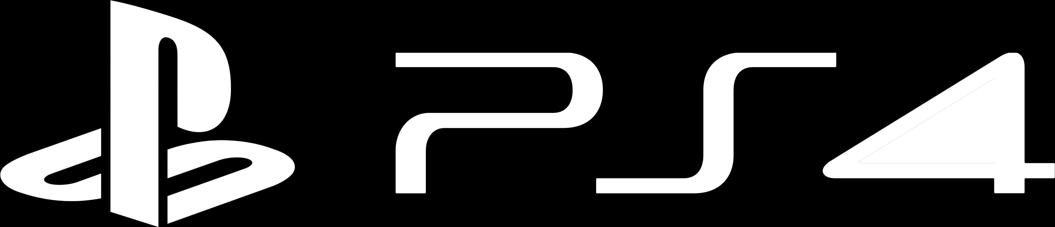 Play Station P S4 Logo Blackand White PNG image