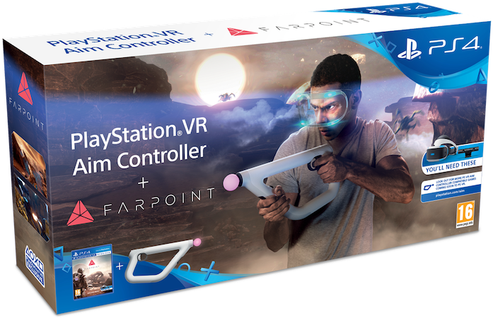 Play Station V R Aim Controller Farpoint Bundle Box PNG image