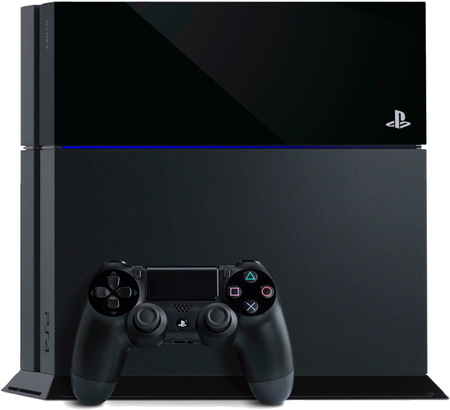 Play Station4 Consoleand Controller PNG image