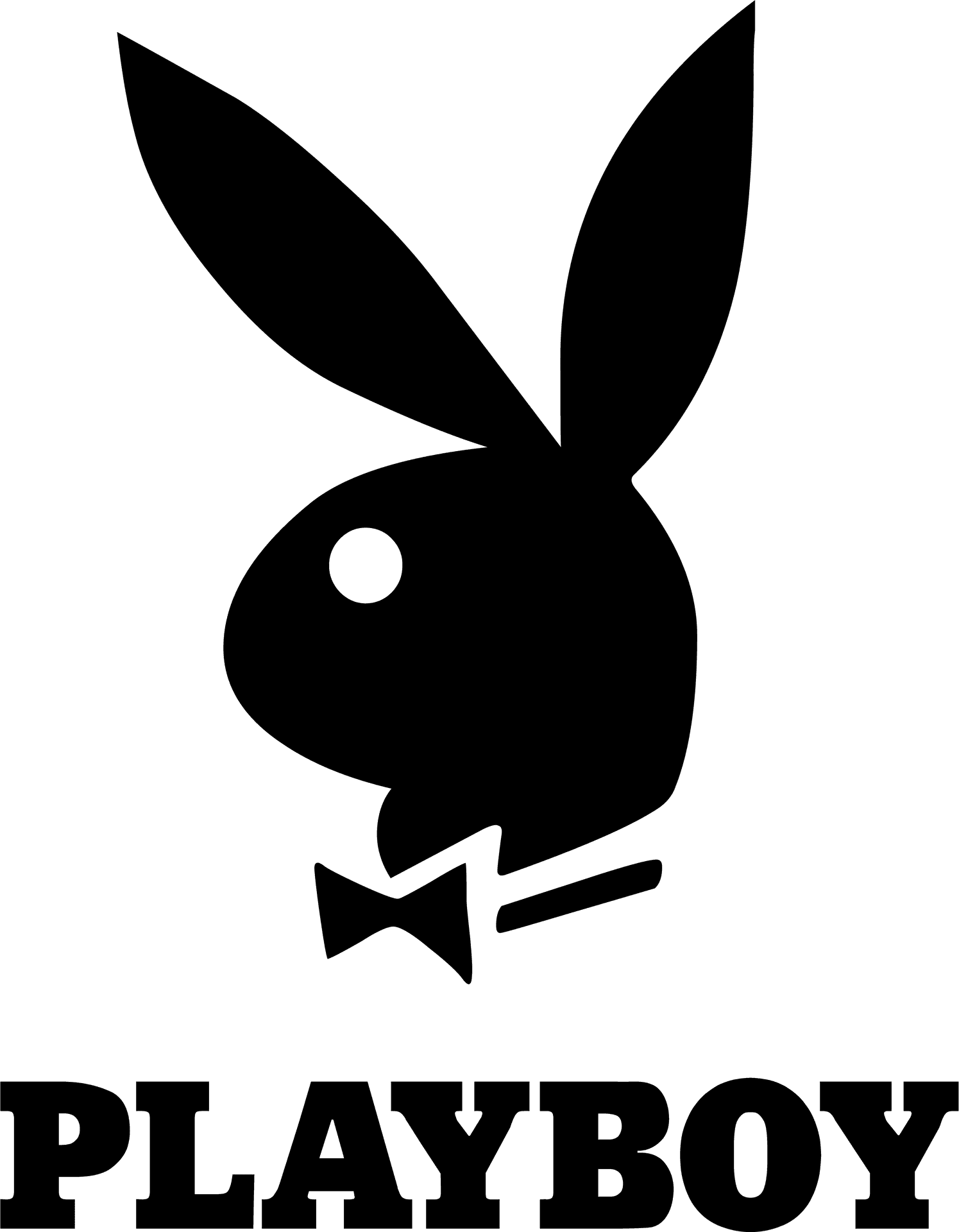 Playboy Logo Blackand White PNG image