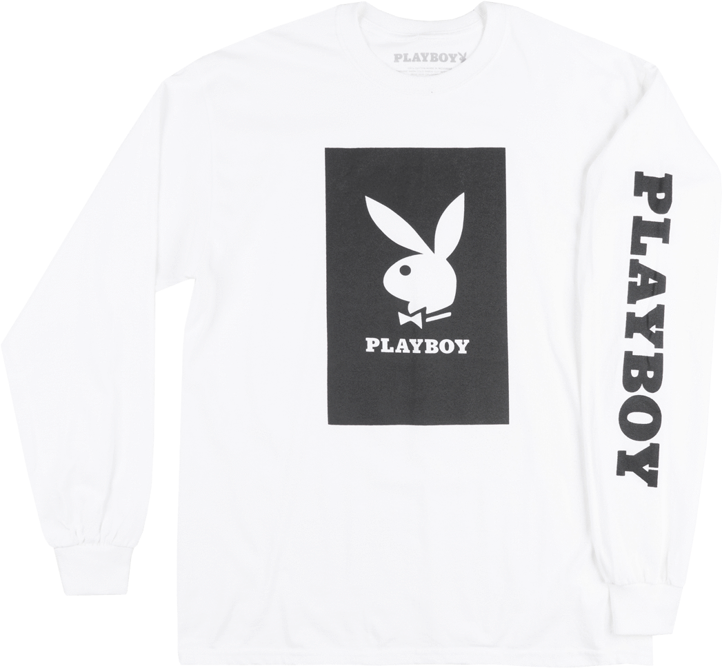 Playboy Logo White Sweatshirt PNG image