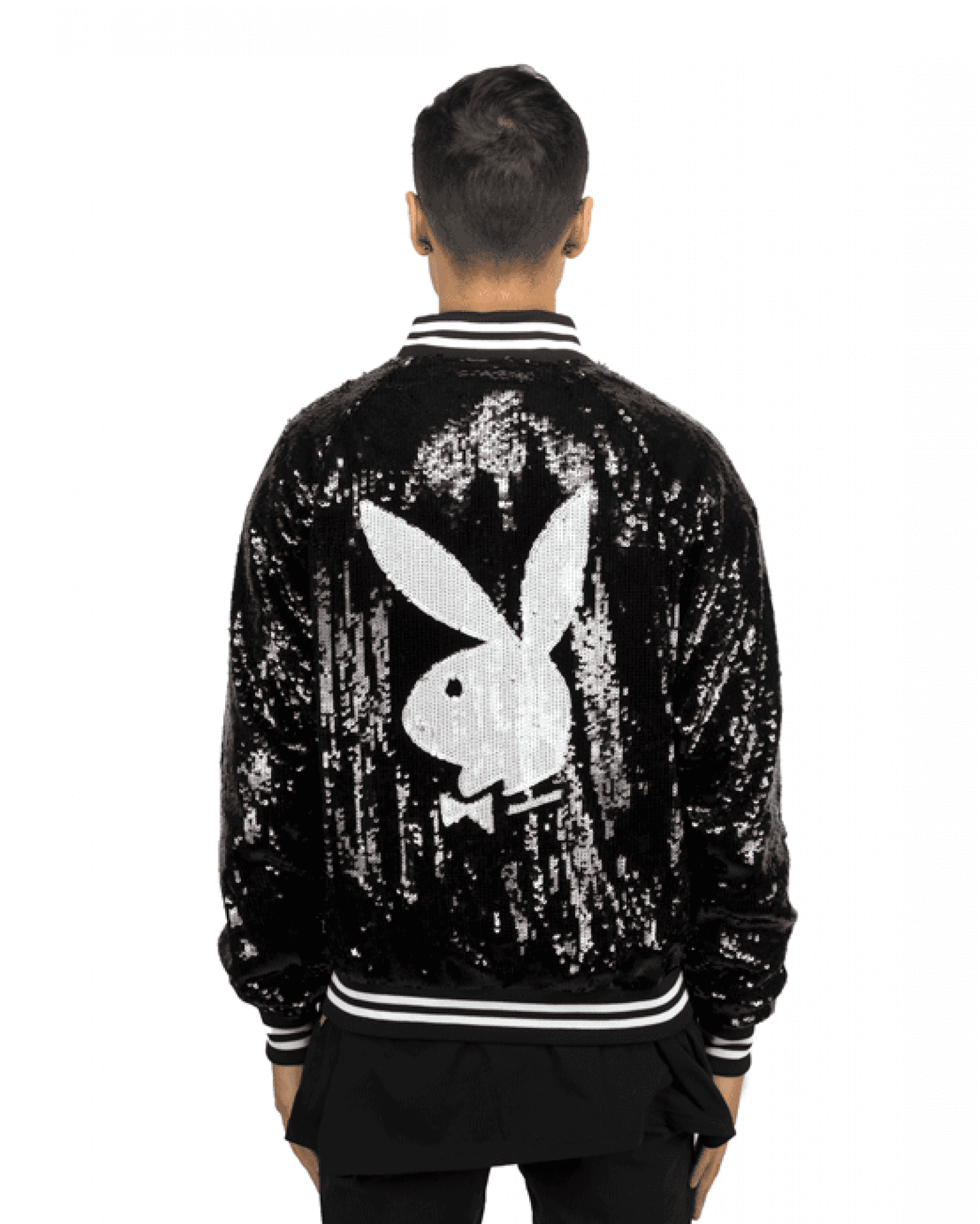 Playboy Sequin Jacket Back View PNG image