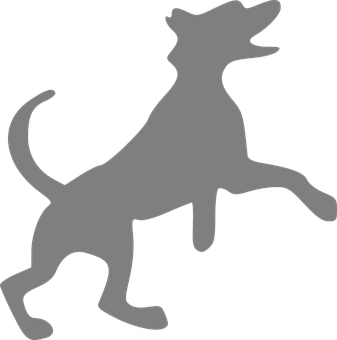 Playful Dog Silhouette PNG image