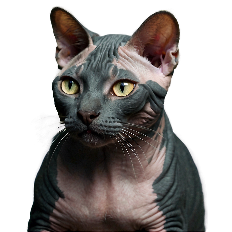 Playful Hairless Cat Png Des25 PNG image