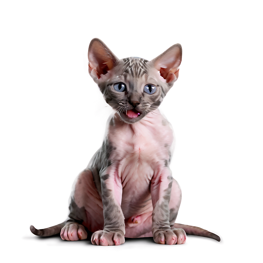 Playful Hairless Kitten Png 06252024 PNG image