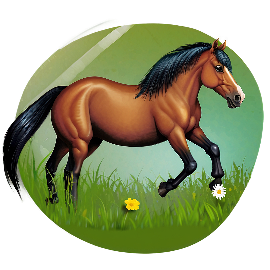 Playful Horse Cartoon Png Qym PNG image