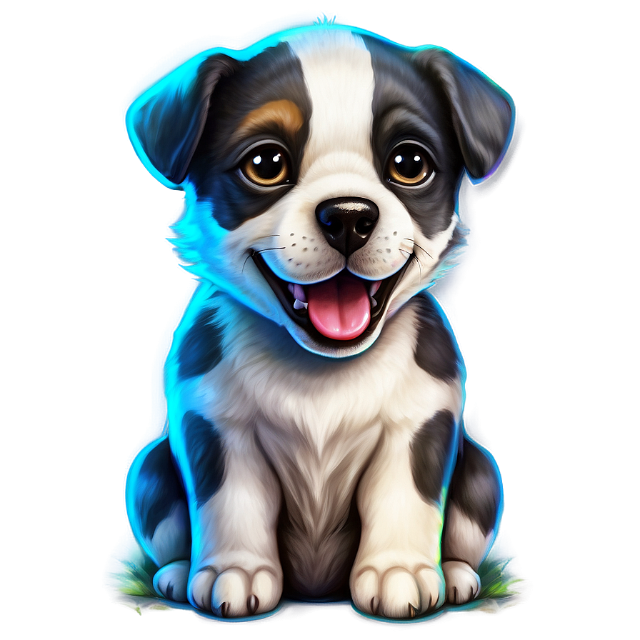 Playful Kawaii Puppy Art Png Jvf81 PNG image