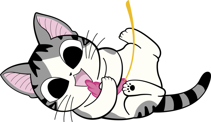 Playful_ Kitten_ Cartoon PNG image