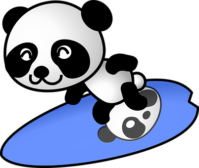 Playful Panda Cartoon PNG image