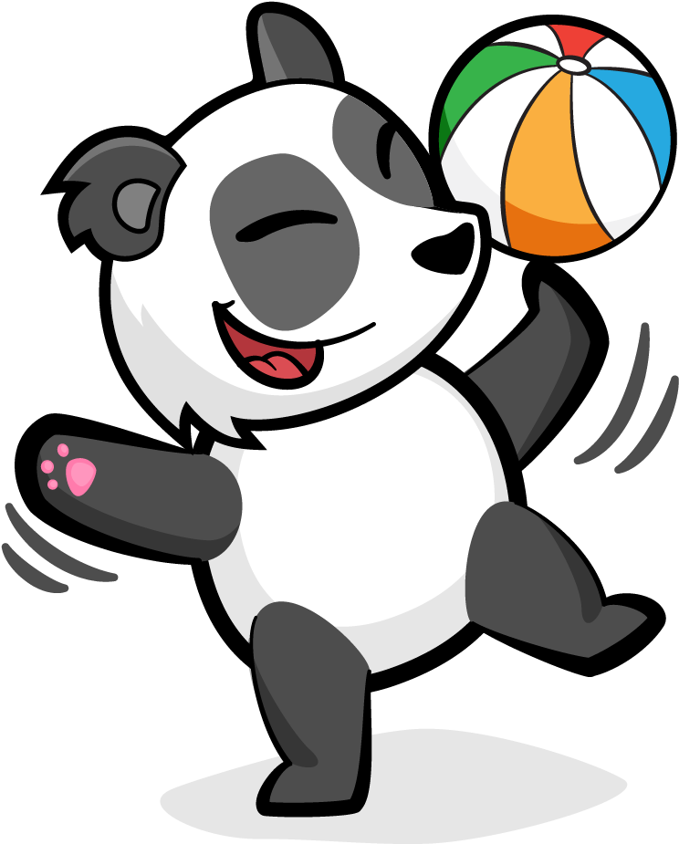 Playful Pandawith Beach Ball PNG image