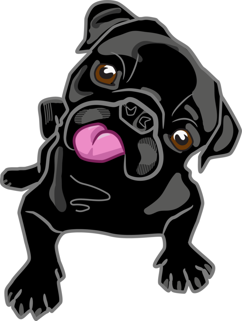 Playful Pug Cartoon PNG image