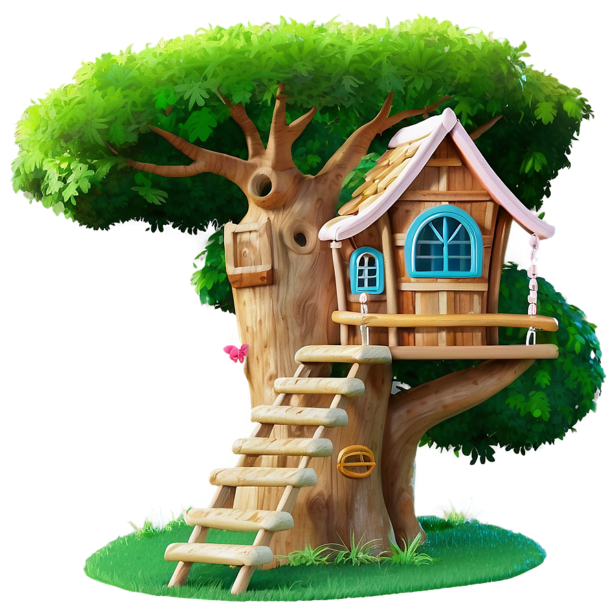 Playful Tree House Png Bwd PNG image