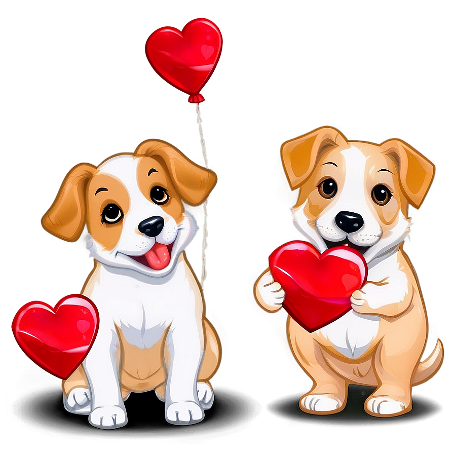 Playful Valentines Puppies Png Mkj63 PNG image
