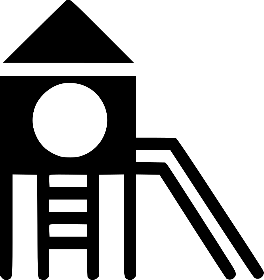 Playground Slide Icon Blackand White PNG image