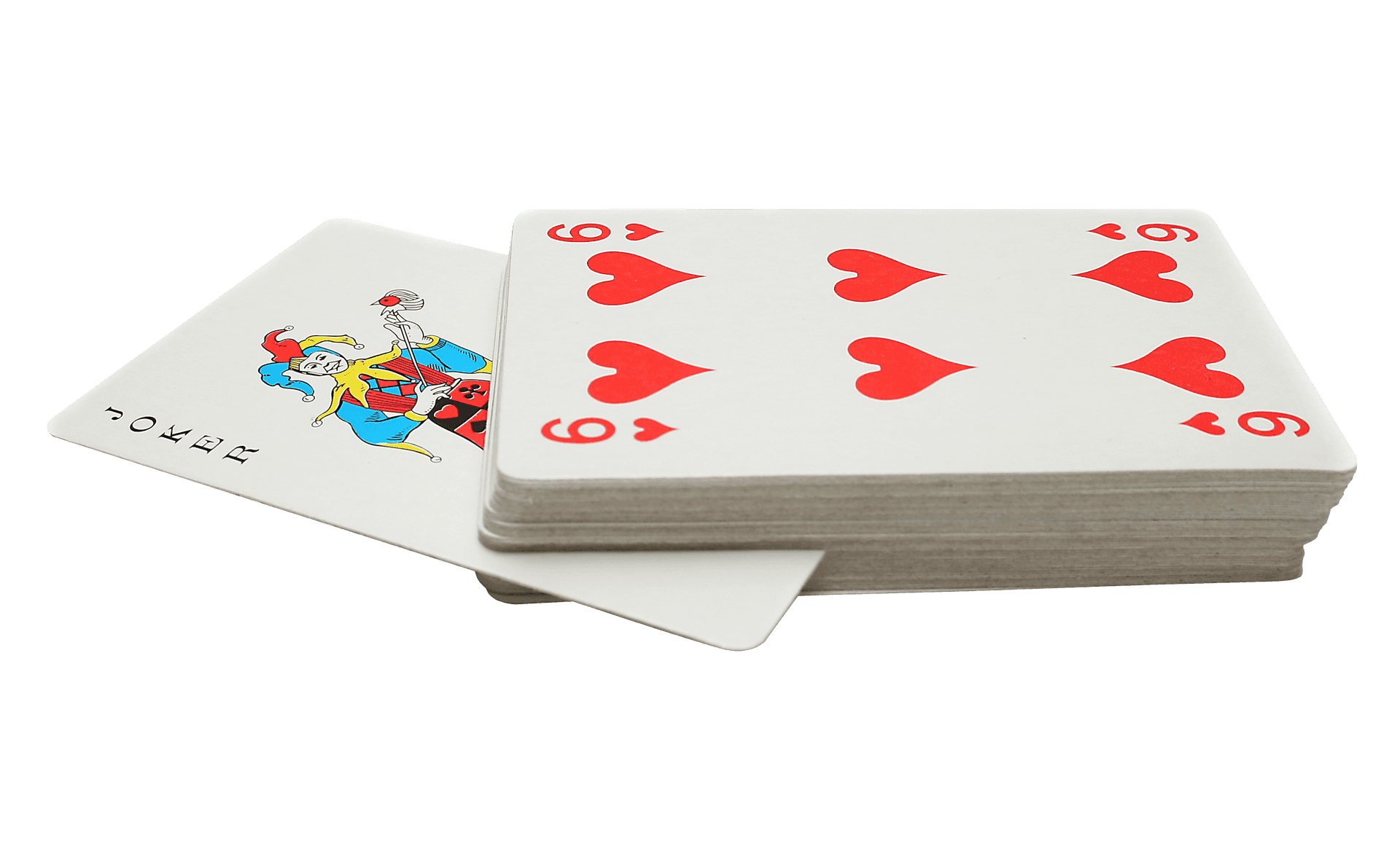 Playing Cardsand Jokeron Table PNG image