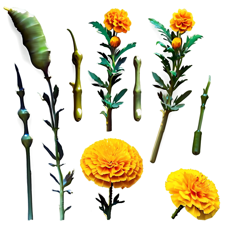 Pleasing Marigold Art Png Crl56 PNG image