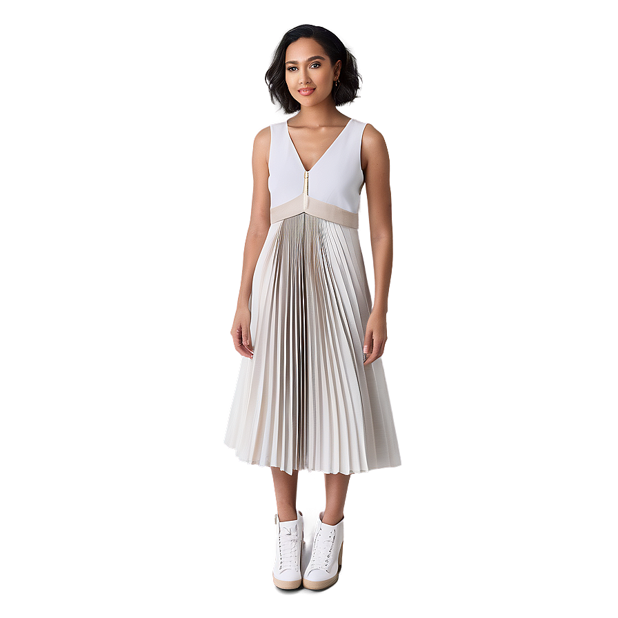 Pleated Midi Dress Png 85 PNG image