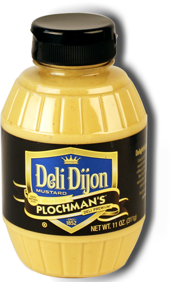 Plochmans Deli Dijon Mustard Bottle PNG image