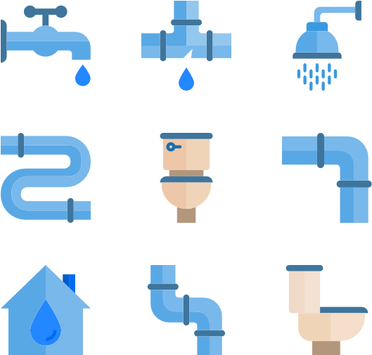 Plumbing Icons Set PNG image