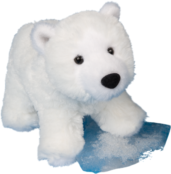 Plush Polar Bearon Ice PNG image