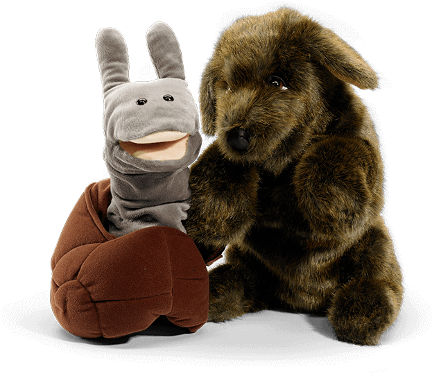 Plush Puppets Friends Together PNG image