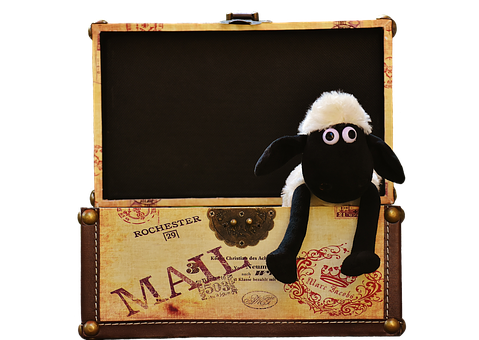 Plush Sheepin Suitcase PNG image