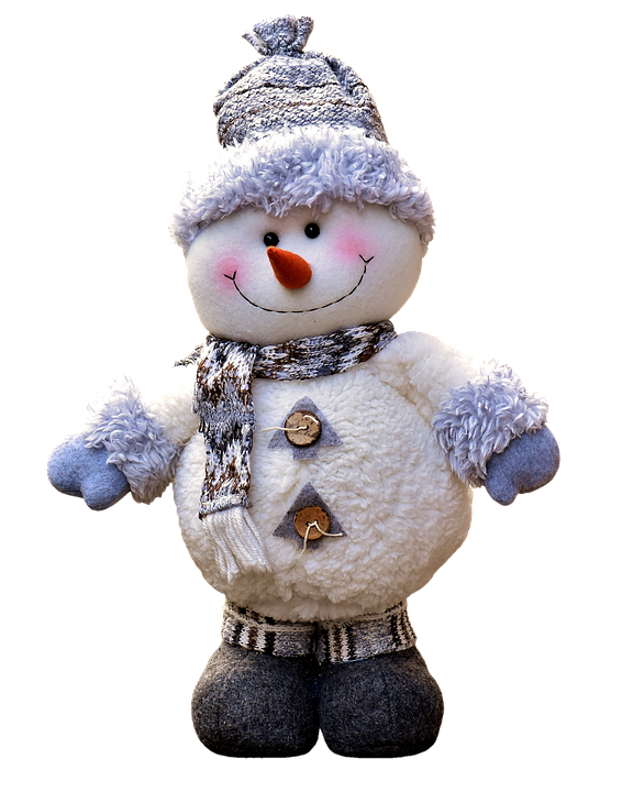 Plush Snowman Winter Decor PNG image