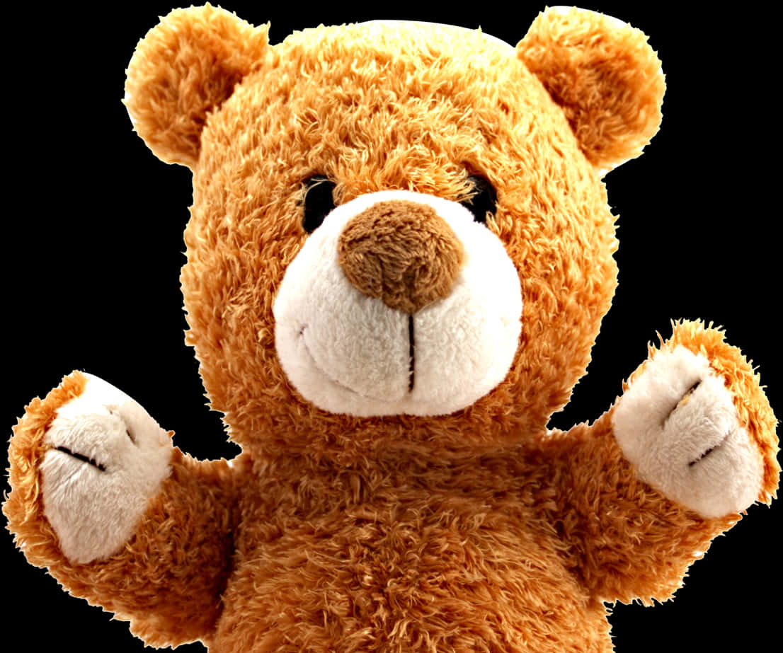 Plush Teddy Bear Portrait PNG image