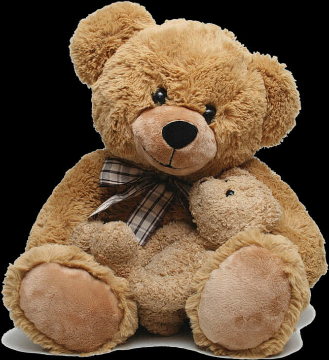 Plush Teddy Bears Together PNG image