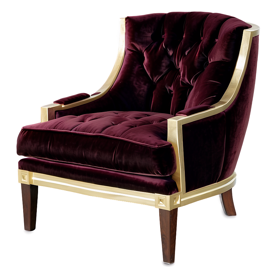 Plush Velvet Armchair Png 51 PNG image