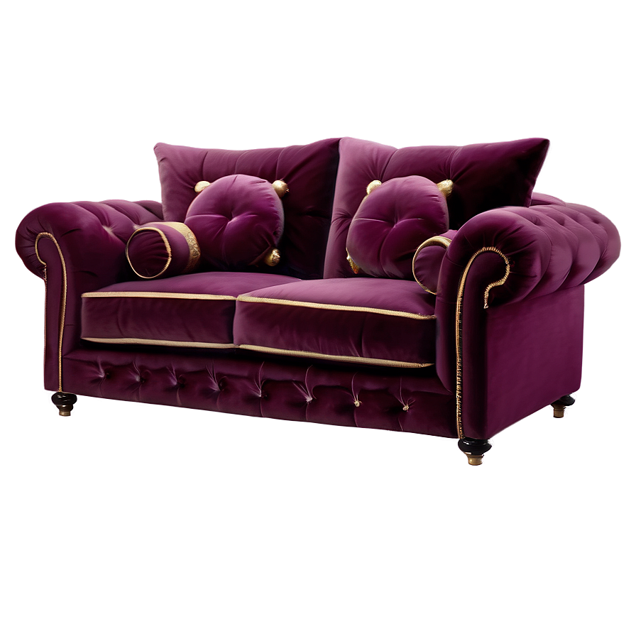 Plush Velvet Sofa Png 40 PNG image