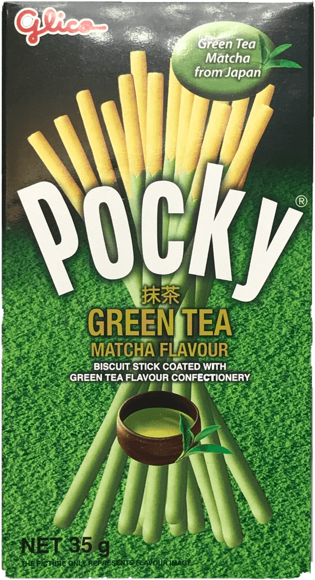 Pocky Green Tea Matcha Flavor Packaging PNG image