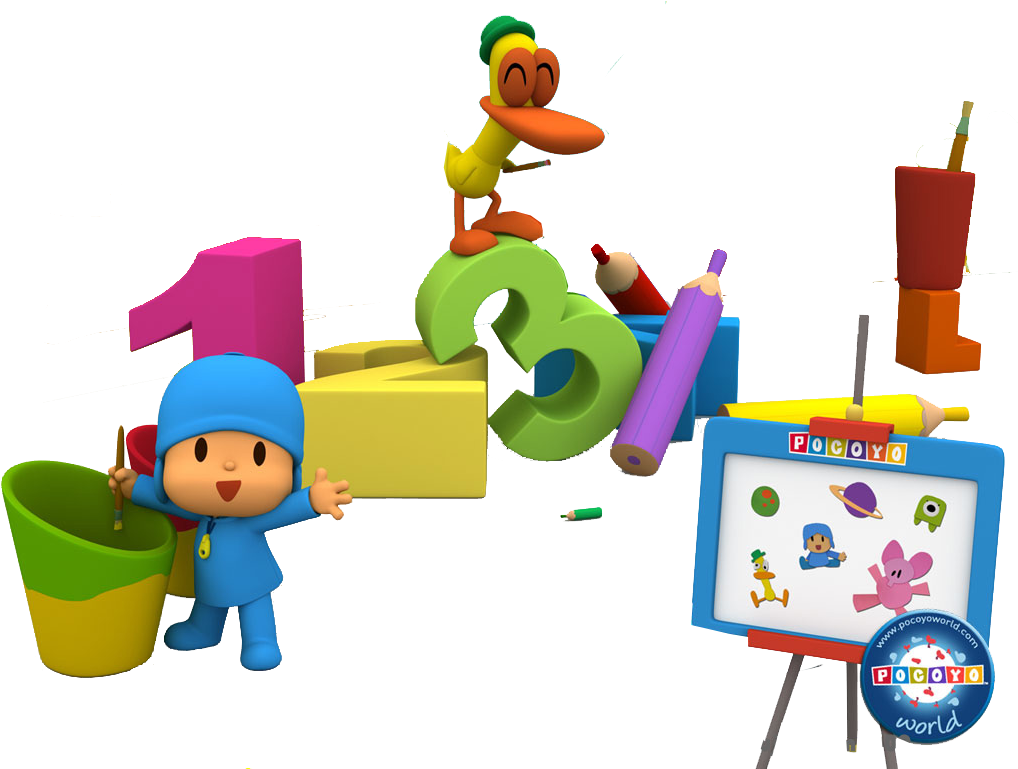 Pocoyoand Friends Playful Learning Scene PNG image