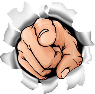 Pointing Finger Breaking Through Wall PNG image