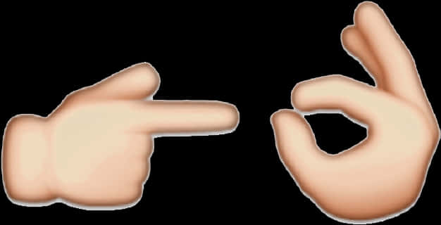 Pointingand O K Hand Gesture Emojis PNG image