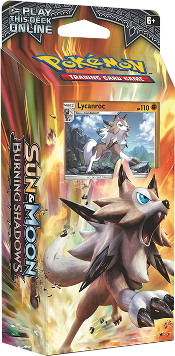 Pokemon Sun Moon Burning Shadows Lycanroc Pack PNG image