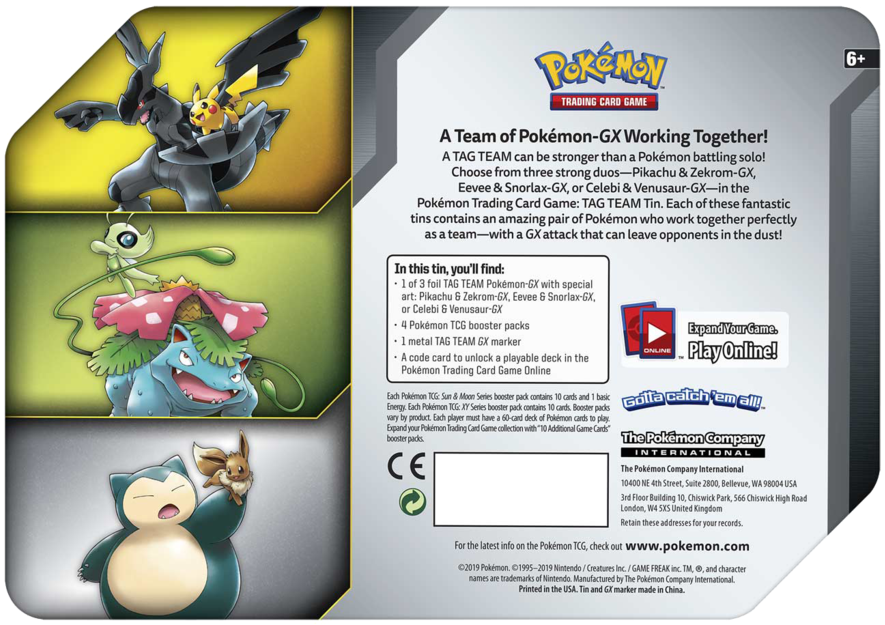 Pokemon Tag Team G X Tin Packaging PNG image