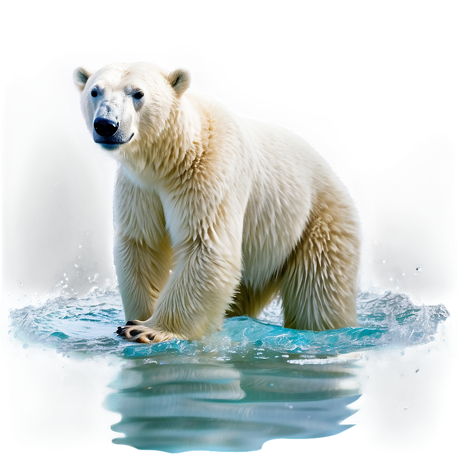 Polar Bear In Water Png Ndk78 PNG image