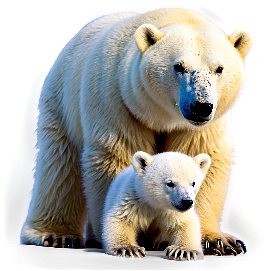 Polar Bear Mother And Cub Png 05062024 PNG image