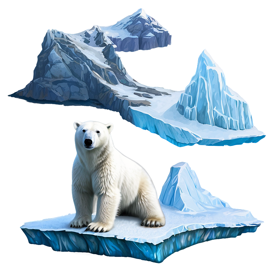 Polar Bear With Iceberg Png Dqu PNG image