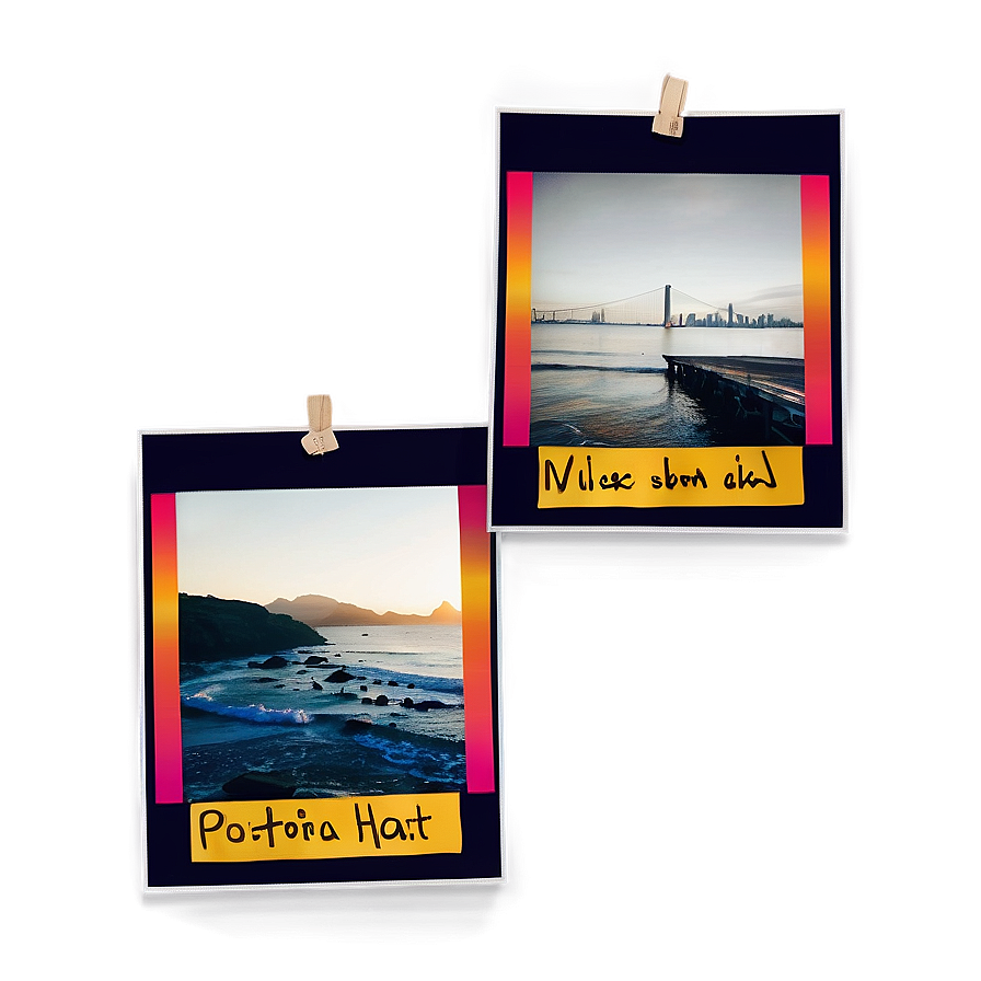 Polaroid Wall Collage Template Png Lwh3 PNG image